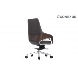 Кресло офисное RV Design Aura-M FK005-В Кожа тёмно-коричневая (3072)