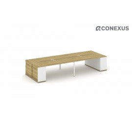 Стол-бенч с опорными шкафами купе Concept CN.DRS-280 W Дуб Винченцо/Белый бриллиант/Металл белый