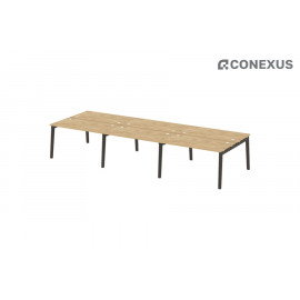 Стол-бенч двойной на деревянных опорах Onix wood OW.D.RS-6.3.7 Тиквуд светлый/Дуб темный