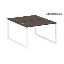 Бенч-стол на О-образном м/к Metal system quattro 40x40 40БО.РАС-СП-2.2 Венге Цаво/Металл белый /Металл белый