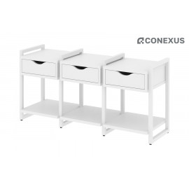 Тумба для документов наборная Loft VR.L-TN-4.O Белый бриллиант/Металл белый