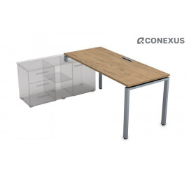 Стол письменный левый «Gloss» СТЛ-П.984 Teakwood/Алюминий матовый