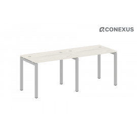 Бенч-стол на 2 раб.места на П-образном м/к Metal system quattro 50x50 50БП.СМ-2.1 Дуб Наварра/Металл серый /Металл серый