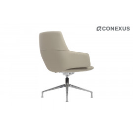 Кресло офисное RV Design Spell-ST С1719 Кожа светло-серая (MB918)