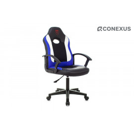 Кресло игровое Zombie 11LT BLUE Экокожа черная/Ткань черная/Искусственная кожа синяя/Экокожа белая