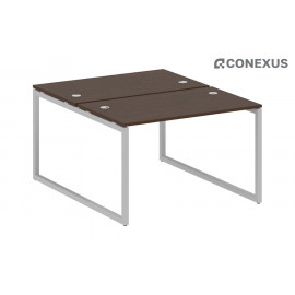Бенч-стол на О-образном м/к Metal system quattro 40x40 40БО.РАС-СП-2.2 Венге Цаво/Металл серый /Металл серый