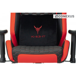 Кресло игровое Knight Neon RED Экокожа черная/Экокожа красная