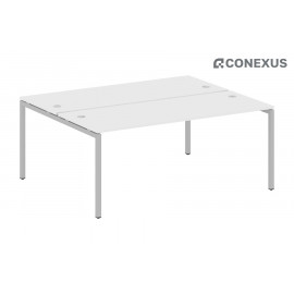 Стол-бенч двойной на П-образном м/к Metal system quattro 40x40 40БП.РАС-СП-2.5 Белый/Металл серый /Металл серый