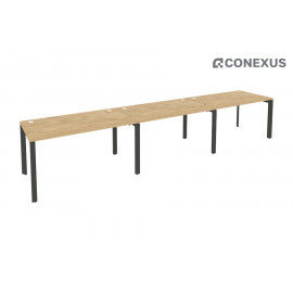 Стол-бенч линейный на П-образном м/к Onix O.MP-RS-3.3.8 Тиквуд светлый/Металл антрацит