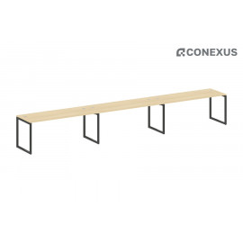 Бенч-стол на 3 раб.места на О-образном м/к Metal system quattro 40x40 40БО.СМ-3.5 Акация Лорка/Металл антрацит/Металл антрацит