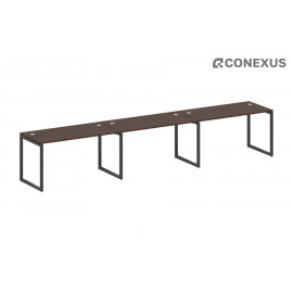 Бенч-стол на 3 раб.места на О-образном м/к Metal system quattro 40x40 40БО.СМ-3.3 Венге Цаво/Металл антрацит/Металл антрацит
