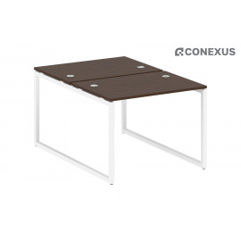 Бенч-стол на О-образном м/к Metal system quattro 40x40 40БО.РАС-СП-2.1 Венге Цаво/Металл белый /Металл белый