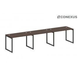 Бенч-стол на 3 раб.места на О-образном м/к Metal system quattro 40x40 40БО.СМ-3.2 Венге Цаво/Металл антрацит/Металл антрацит