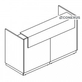 Стойка ресепшен прямая 185x73x115 белый премиум / серый / мокко премиум «A4»