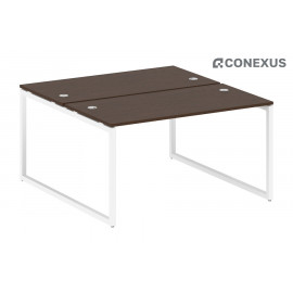 Бенч-стол на О-образном м/к Metal system quattro 40x40 40БО.РАС-СП-2.3 Венге Цаво/Металл белый /Металл белый