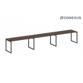 Бенч-стол на 3 раб.места на О-образном м/к Metal system quattro 40x40 40БО.СМ-3.4 Венге Цаво/Металл антрацит/Металл антрацит