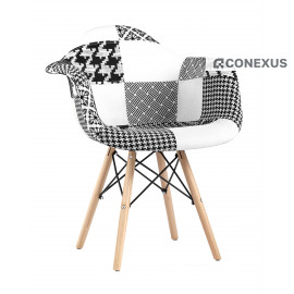 Кресло Eames DSW пэчворк черно-белое