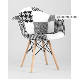 Кресло Eames DSW пэчворк черно-белое