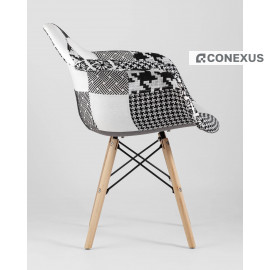 Кресло Eames DSW пэчворк черно-белое