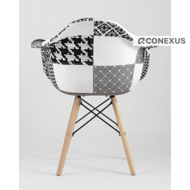 Кресло Eames DSW пэчворк черно-белое