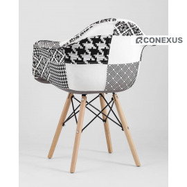 Кресло Eames DSW пэчворк черно-белое
