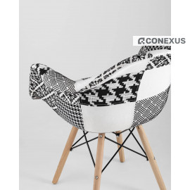 Кресло Eames DSW пэчворк черно-белое