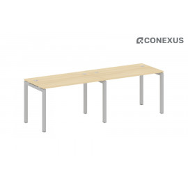 Стол-бенч линейный на 2 раб. места на П-образном м/к Metal system quattro 50x50 50БП.СМ-2.2 Акация Лорка/Металл серый /Металл серый