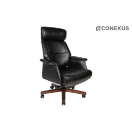 Кресло для руководителя Вагнер А2067 black leather Кожа черная