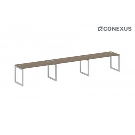 Бенч-стол на 3 раб.места на О-образном м/к Metal system quattro 50x50 50БО.СМ-3.4 Вяз благородный/Металл серый /Металл серый