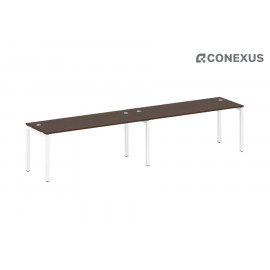 Бенч-стол на 2 раб.места на П-образном м/к Metal system quattro 50x50 50БП.СМ-2.5 Венге Цаво/Металл белый /Металл белый