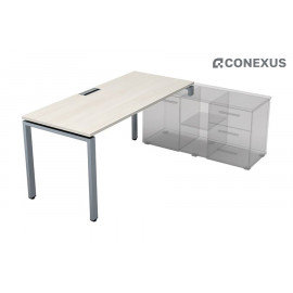 Стол письменный правый «Gloss» СТП-П.995 Ivory/Алюминий матовый