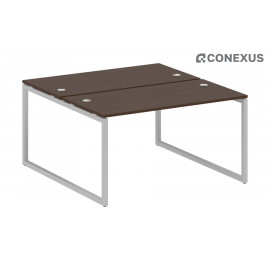 Бенч-стол на О-образном м/к Metal system quattro 40x40 40БО.РАС-СП-2.3 Венге Цаво/Металл серый /Металл серый