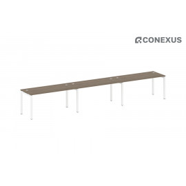 Бенч-стол на 3 раб.места на П-образном м/к Metal system quattro 50x50 50БП.СМ-3.4 Вяз благородный/Металл белый /Металл белый