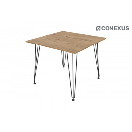 Стол обеденный квадратный Elegant 21ELEGANT.009 Teakwood/Черный металл