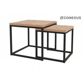 Комплект журнальных столов Set Logic 21SETLOGIC.001 Teakwood/Черный металл
