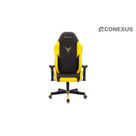 Кресло игровое Knight Neon YELLOW Экокожа черная/Экокожа желтая