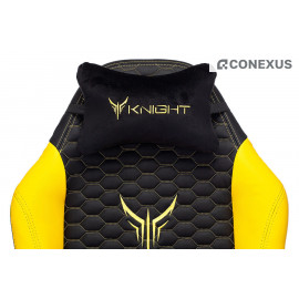 Кресло игровое Knight Neon YELLOW Экокожа черная/Экокожа желтая