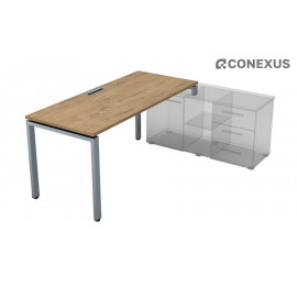 Стол письменный правый «Gloss» СТП-П.989 Teakwood/Алюминий матовый