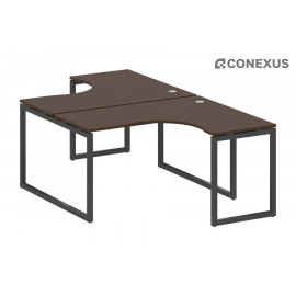 Бенч-стол криволинейный на О-образном м/к Metal system quattro 40x40 40БО.РАС-СА-2.3 Венге Цаво/Металл антрацит/Металл антрацит