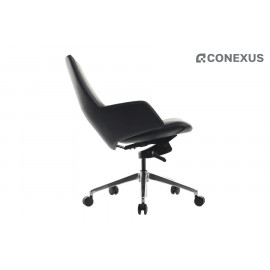 Кресло офисное RV Design Spell-M В1719 Кожа черная (A8)