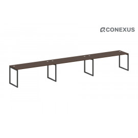 Бенч-стол на 3 раб.места на О-образном м/к Metal system quattro 40x40 40БО.СМ-3.5 Венге Цаво/Металл антрацит/Металл антрацит