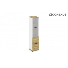 Шкаф для документов Concept CN.STU.E-512 SM B Дуб Винченцо/Белый бриллиант/Металл черный