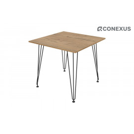 Стол обеденный квадратный Elegant 21ELEGANT.008 Teakwood/Черный металл