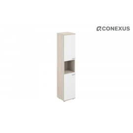 Шкаф для документов высокий с нишей левый Sigma SG.866.OL.WH.WH.L Дуб светлый/Белый