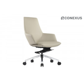 Кресло офисное RV Design Spell-M В1719 Кожа светло-серая (MB918)