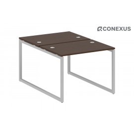 Бенч-стол на О-образном м/к Metal system quattro 40x40 40БО.РАС-СП-2.1 Венге Цаво/Металл серый /Металл серый