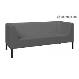 Диван офисный 3-х местный Райт Rt 3 Экокожа серая (Ecotex 3022)