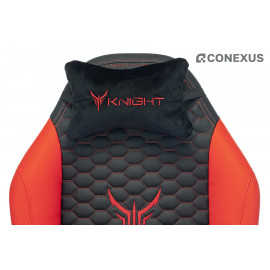 Кресло игровое Knight Neon RED Экокожа черная/Экокожа красная