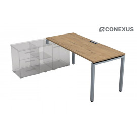 Стол письменный левый «Gloss» СТЛ-П.979 Teakwood/Алюминий матовый