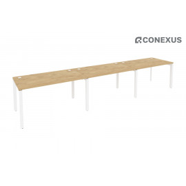 Стол-бенч линейный на П-образном м/к Onix O.MP-RS-3.3.8 Тиквуд светлый/Металл белый